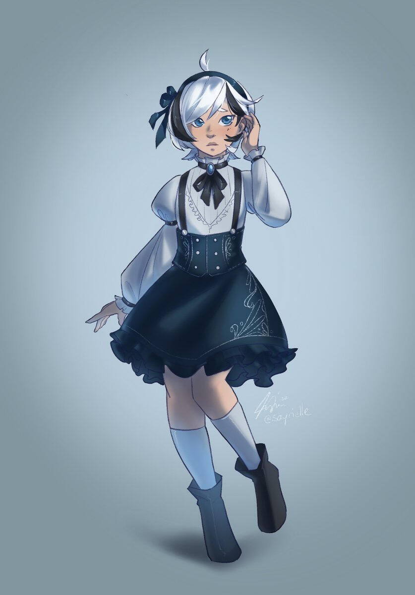 Young Anwyn, Age 12. Art by me